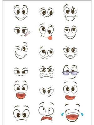Yüz Ifadeleri Sticker Set