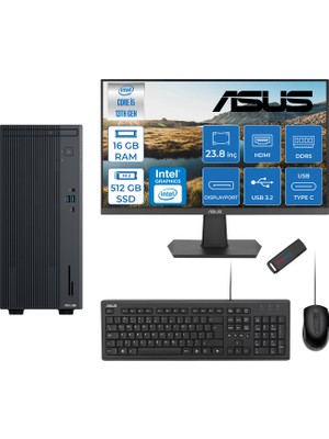 Asus Expertcenter P500MV Intel Core I5-13420H 16GB Ddr5 512GB SSD Freedos 100Hz 23.8 IPS Mon. Minitower Masaüstü Bilgisayar WB5136216512B0DF02+Zettausbbellek