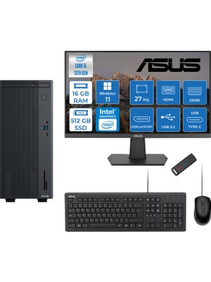 Asus Expertcenter P500MV Intel Core I5-13420H 16GB Ddr5 512GB SSD WIN11PRO 100Hz 27" IPS Mon. Minitower Masaüstü Bilgisayar WC5136216512B0DW02+Zettausbbellek