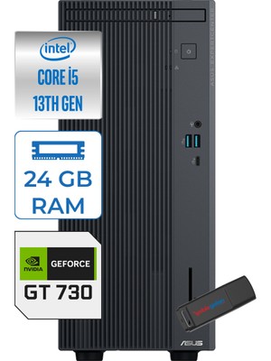 Asus Expertcenter P500MV Intel Core İ5-13420H 24GB Ddr5 256GB SSD Freedos 4GB/GT730 Minitower Masaüstü Bilgisayar WD5136216512B0DF06+Zettausbbellek