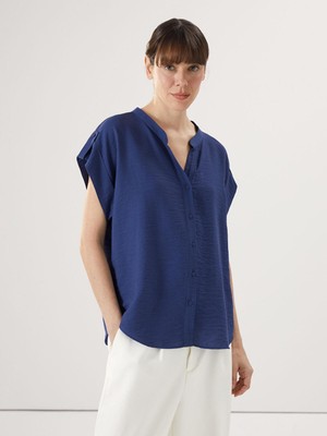 Lcwaıkıkı Classic  Kaçık Yaka Oversize Kadın Bluz  (S5)