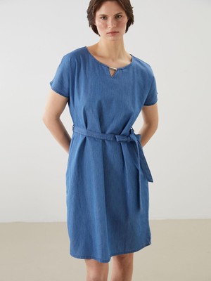 Lcw Grace  Bisiklet Yaka Mini Jean Elbise  (S5)