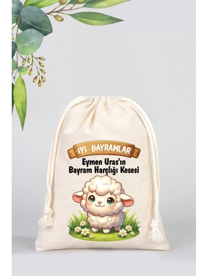 Isme Özel Çocuklar Için Bayram Harçlık Bez Kesesi, Bayram Şekeri Bez Kesesi - Model 11-15,5X20CM