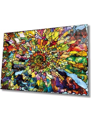 Renkli Soyut Cam Tablo