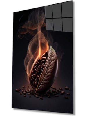 Shopping Haven Kahve Çekirdeği Cam Tablo, Ev ve Ofis Duvar Dekoru, Hediyelik Büyük Temperli 4 mm Cam Tablo