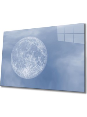 Shopping Haven Ay 1 Temalı Modern Uv Dijital Baskı Dekoratif Cam Tablo