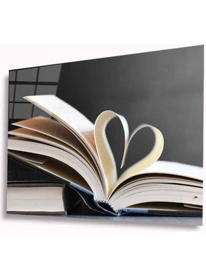 Shopping Haven Kalp Kitap Cam Tablo | Dekoratif Cam Tablo 4mm Dayanıklı Temperli Cam