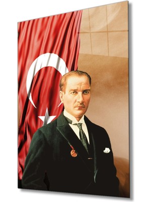 Shopping Haven Atatürk Cam Tablo 4 mm Dayanıklı Temperli Cam