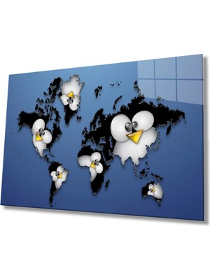 Dünya Haritası 72 Cam Tablo