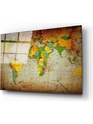Dünya Haritası 2 Cam Tablo