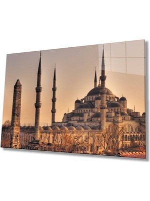 Istanbul Sultan Ahmet Camii Manzara 4mm Dayanıklı Cam Tablo Temperli Cam