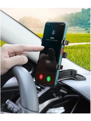 Araba Gösterge Üstüne Takılan 360 Oynar Başlıklı Telefon Tutucu