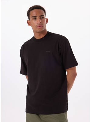 Boss Bisiklet Yaka Siyah Erkek T-Shirt Te_numbers