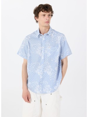 Guess Jeans Standart Beyaz Desenli Erkek Gömlek M5GH16WH8R1P7XB Gj Ss Reg Pkt Coll