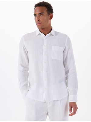 Mr. Mood Standart Düğmeli Yaka Beyaz Erkek Gömlek Mr Madrıd