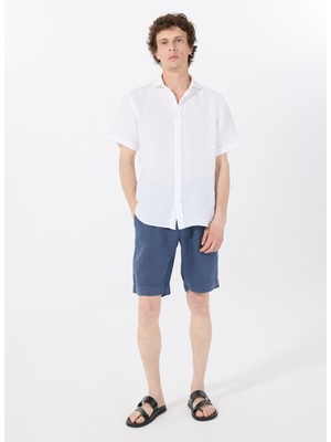 Mr. Mood Lastikli Bel Standart Lacivert Erkek Bermuda Şort Mr Rog Short