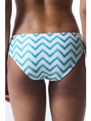 Biana Green Zigzag Desenli Hipster Bikini Altı