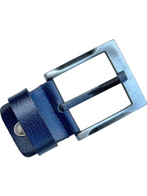 4.5 Cm. Yedek Kemer Tokası Vidalı Hakiki Deri Lacivert