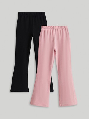 Lc Waikiki Yeni Sezon Beli Lastikli Basic Kiz Cocuk Uzun Tayt 2'li - S5BY19Z4