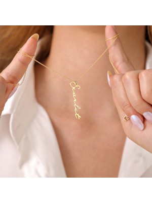 Hom Silver Jewelry 925 Ayar Gümüş Kişiye Özel Isimli Kadın Kolye