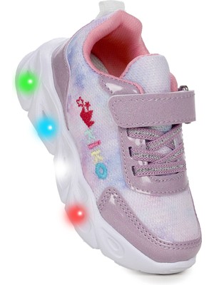 Kiko Kids Teno Cırtlı Işıklı Kız Bebek Spor Ayakkabı