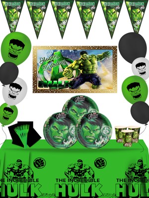 Hulk Afişli 8 Kişilik Doğum Günü Parti Malzemeleri Seti