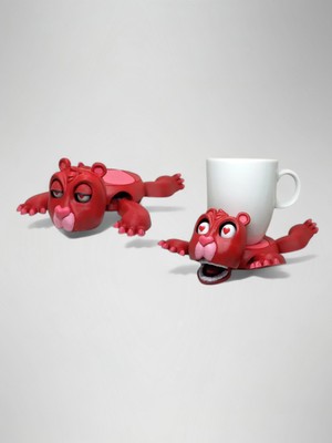 Kalpli Ayı Şeklinde Bardak Altlığı Hareketli Bardak Altlığı