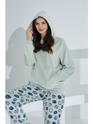 Etoile Soft Kanguru Cepli Kapşonlu Kadife Kadın Eşofman Takımı