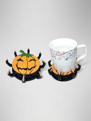 Cadılar Bayramı Balkabağı Bardak Altlığı Hareketli Bardak Altlığı