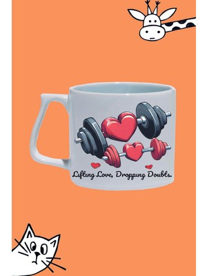 Lıftıng Love Droppıng Doubts Aşkı Kaldırmak Şüpheleri Bırakmak Gym Fitness Baskılı Beyaz Lüks Sap Kupa Bardak
