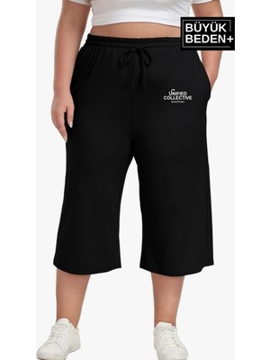 Süperlife Kadın Büyük Beden Unified Collective Baskılı Standart &regular Kalıp Şort SPR25BSRK088
