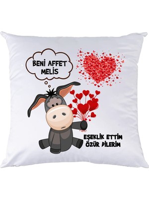 Biresimden Özür Hediyesi Eşeklik Ettim İsim Baskılı Yastık