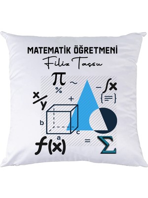 Biresimden Matematik Öğretmenine Hediye İsimli Yastık