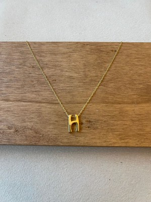 Aida Jewelss 925 Ayar Gümüş Gold Renk H Harfi Kolye Harfli Kolye