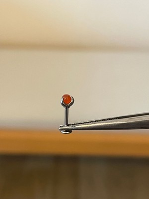 Aida Jewelss 316 L Cerrahi Çelik Pençe Modeli Turuncu Taşlı Kıkırdak Helix Tragus Piercingi