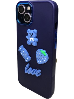 Iphone 13/14 Kabartma Figürlü Içi Kadife Silikon