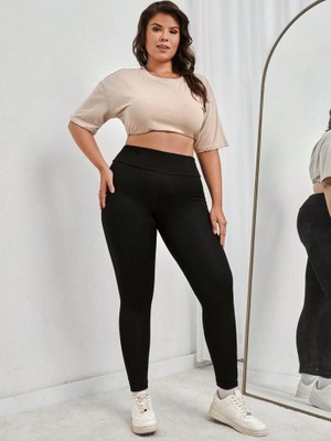 Gökyüzü Moda Kadın Yüksek Bel Dalgıç Spor Tayt