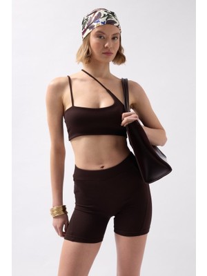 Gökyüzü Moda Cep Detay Biker Şort