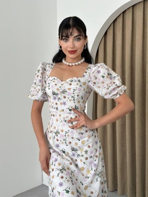 Gökyüzü Moda Juna Midi Boy Elbise