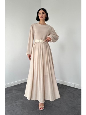 Gökyüzü Moda Bej Felicita Elbise