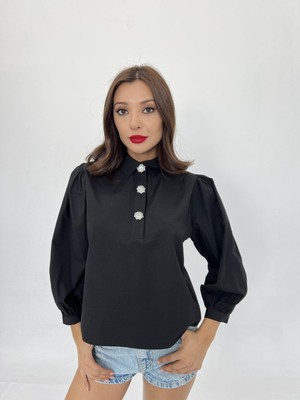 Gökyüzü Moda 7043 Gömlek-Siyah