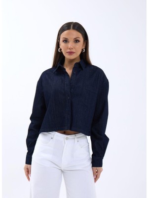 Gökyüzü Moda 7362 Kot Gömlek-Lacivert