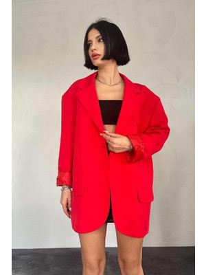 Gökyüzü Moda Kırmızı Baba Ceket