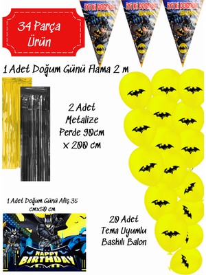 snowparty Batman Betmen Doğum Günü Süsleri  Parti Seti