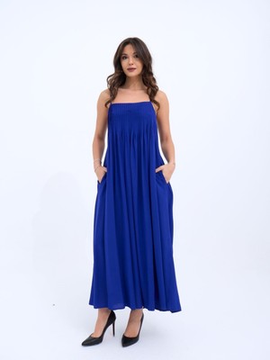Gökyüzü Moda 6806 Elbise-Sax