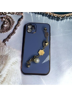 IPHONE 11 Zincirli Taşlı Silikon Telefon Kılıfı