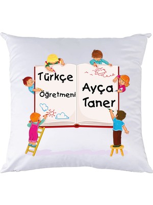 Biresimden Türkçe Öğretmenine Hediye İsimli Yastık