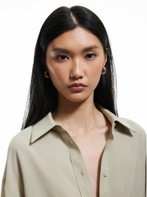 Koton Viskon Kumaş Uzun Kollu Klasik Gömlek