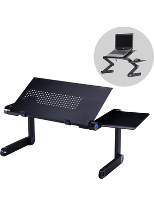Hpytech Laptop Masası Katlanabilir  Çift Fanlı, Soğutucu Sistemli, Mouse Alanlı Taşınabilir Sehpa