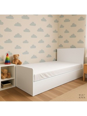 Beyaz Minimalist Tek Kişilik Karyola